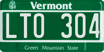 VT license plate LTO304