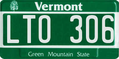 VT license plate LTO306