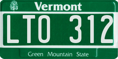 VT license plate LTO312