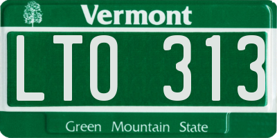 VT license plate LTO313