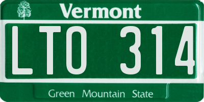 VT license plate LTO314