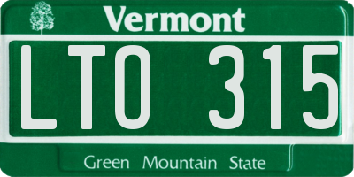 VT license plate LTO315