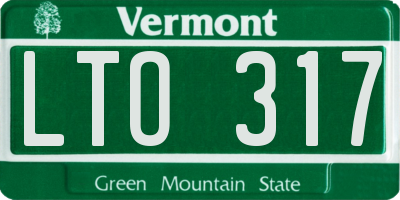 VT license plate LTO317
