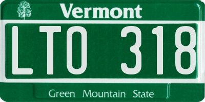 VT license plate LTO318