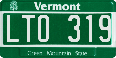 VT license plate LTO319