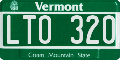 VT license plate LTO320