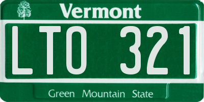 VT license plate LTO321
