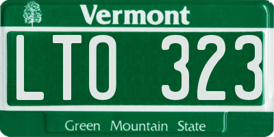 VT license plate LTO323