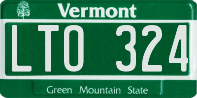 VT license plate LTO324
