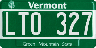 VT license plate LTO327