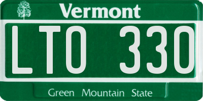 VT license plate LTO330