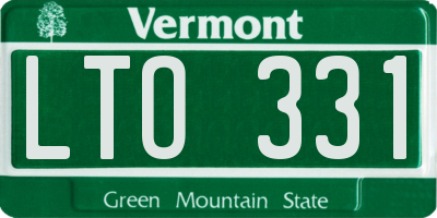 VT license plate LTO331