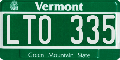 VT license plate LTO335