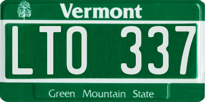 VT license plate LTO337