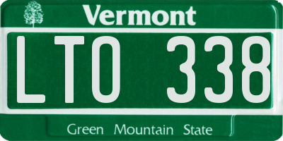 VT license plate LTO338