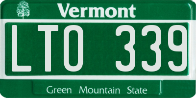 VT license plate LTO339