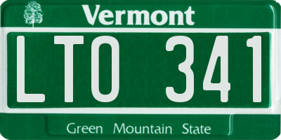 VT license plate LTO341