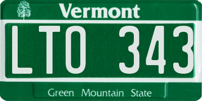 VT license plate LTO343