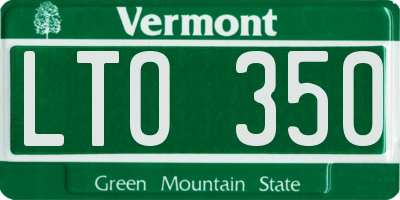 VT license plate LTO350