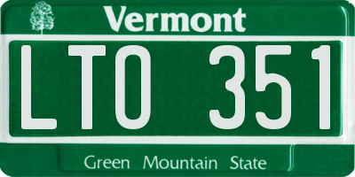 VT license plate LTO351