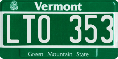 VT license plate LTO353