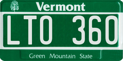 VT license plate LTO360