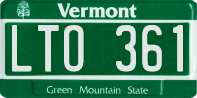 VT license plate LTO361