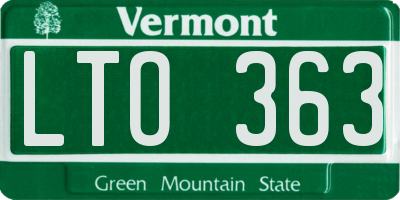 VT license plate LTO363