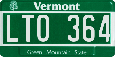VT license plate LTO364