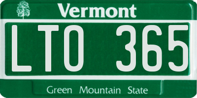 VT license plate LTO365