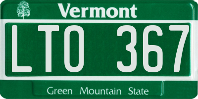VT license plate LTO367