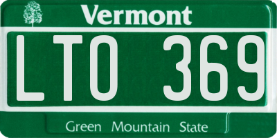 VT license plate LTO369