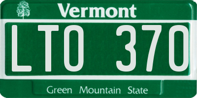 VT license plate LTO370