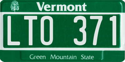 VT license plate LTO371