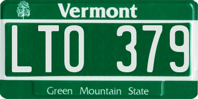VT license plate LTO379
