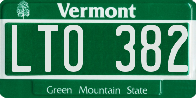 VT license plate LTO382