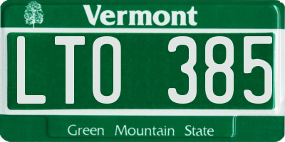 VT license plate LTO385