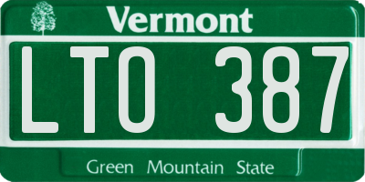 VT license plate LTO387