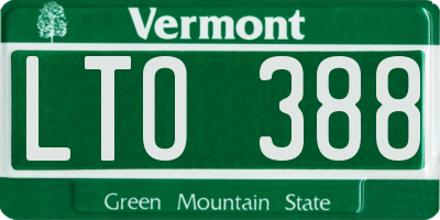 VT license plate LTO388