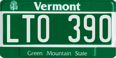 VT license plate LTO390