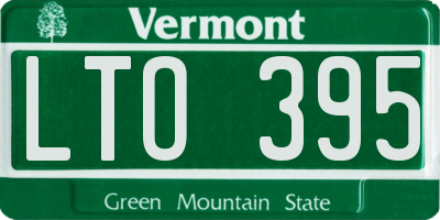 VT license plate LTO395