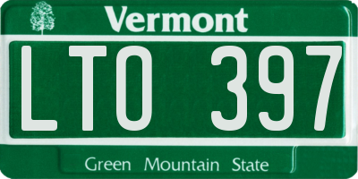 VT license plate LTO397