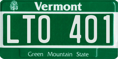 VT license plate LTO401