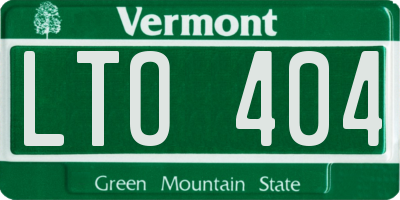 VT license plate LTO404