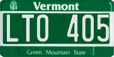 VT license plate LTO405