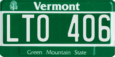 VT license plate LTO406