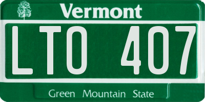 VT license plate LTO407