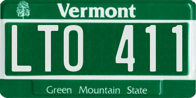 VT license plate LTO411