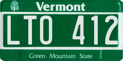 VT license plate LTO412