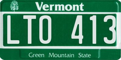VT license plate LTO413